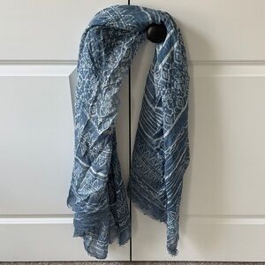 Boho Blue Patterned Scarf